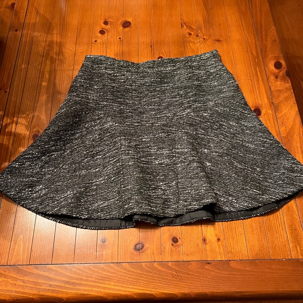 J.Crew Black, White, Gray and Silver Mini Skirt